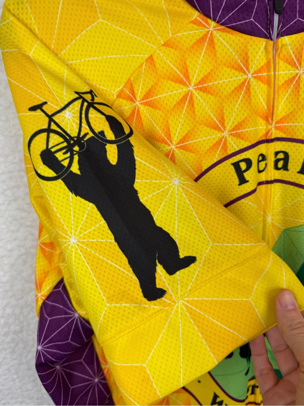 VOLER • Yellow/Purple Grizzly Peak Cyclists Short-Sleeve Cycling Jersey, XL - Picture 5 of 15